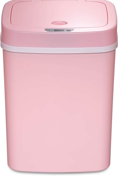 Pink Trash Can, Dorm Wishlist, Office Board, Cute Apartment, Kitchen Trash Cans, Kitchen Waste, Sensors Technology, Pink Home Decor, Pink Kitchen