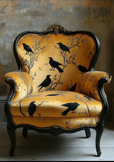 Vintage Furniture Makeover, Dark Decor, Cozy Chair, Fantastic Furniture, Antique Chairs, Beautiful Chair, Redo Furniture, Dream House Decor, Reupholster