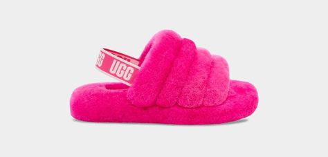 Discover great products at the best prices at Dealmoon. Fluff Yeah Slide Kids' Sandal | UGG. Price:$44.99 Uggs Slippers, Pink Fluff, Fluff Yeah Slide, Slide Rock, Ugg Kids, Rock Rose, Sheepskin Slippers, Kids Slippers, Statement Shoe