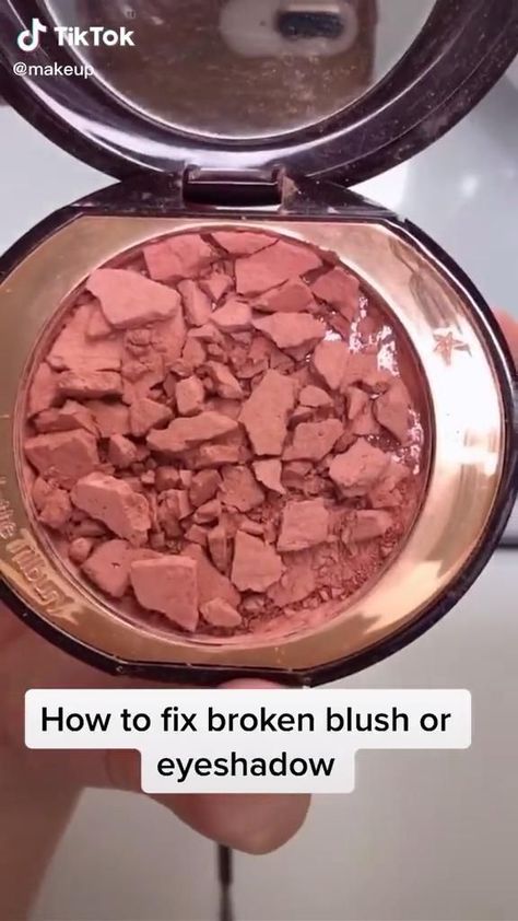 how to fix broken blush [Video] | Fix broken blush, Makeup hacks videos, Fix broken makeup Fix Broken Makeup, Broken Makeup, Makeup Hacks Videos, Makeup Life Hacks, Makeup Pictorial, Natural Face Skin Care, Makeup Tutorial Video, Tic Tok, Makeup Guide