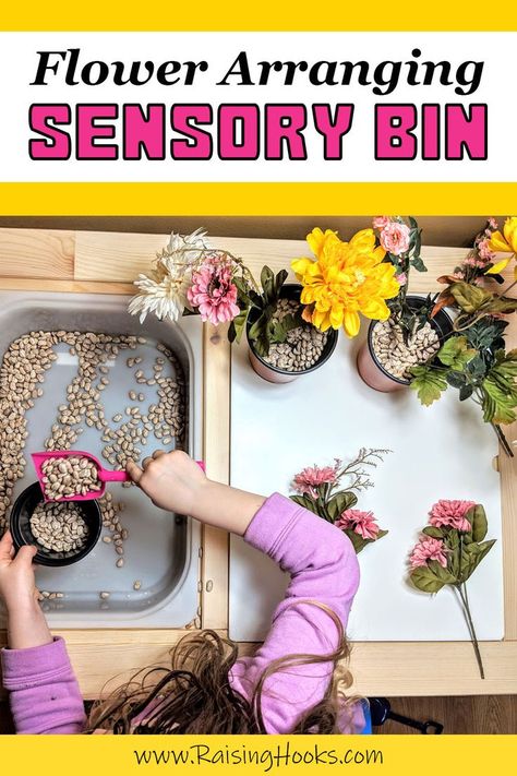 Flower Sensory Bin, Traditional Cactus, Flower Sensory, Flower Activities For Kids, Spring Sensory, Waldorf Math, Life Cycle Of A Butterfly, Calming Techniques, Busy Activities