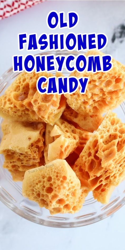 Honeycomb Candy Recipes, Homemade Honey Candy, Hot Air Candy Recipe, Homemade Caramel Candies, Candy Made From Honey, Old Fashioned Hard Candy, Yum Yums Recipe Sweet Treats, $300 Candy Recipe, Honeycomb Candy Recipe Homemade