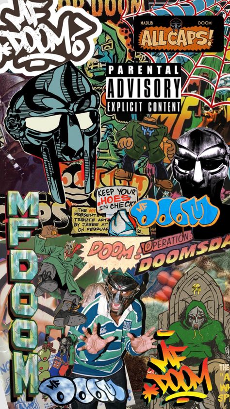 MF DOOM #allcaps #mmfood #rap #music #mfdoom #comic #potholderz Deadpool Quotes Funny, Mr Doom, Jordan Poster, Hip Hop Artwork, Kingdom Hearts Fanart, Hip Hop Poster, Text Logo Design, Film Poster Design, Rap Wallpaper