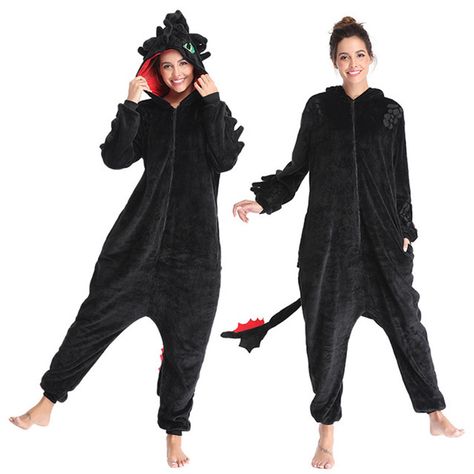 Winter Flannel, Animal Onesie, Animal Pajamas, Toothless Dragon, Night Pajama, Adult Pajamas, Adult Halloween Party, Onesie Pajamas, Winter Pajamas