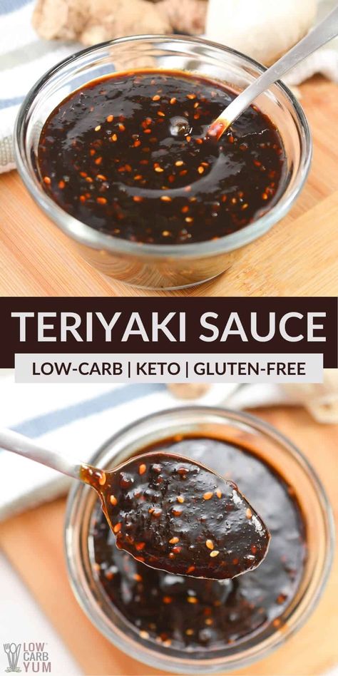 This keto teriyaki sauce is made with fresh garlic, ginger paste, and a sugar-free sweetener and only has 1g net carb in each serving. Keto Teriyaki Sauce, Chinese Brown Sauce, Keto Teriyaki, Ginger Paste, Keto Sauces, Low Carb Sauces, Boiled Egg Diet Plan, Brown Sauce, Homemade Teriyaki Sauce