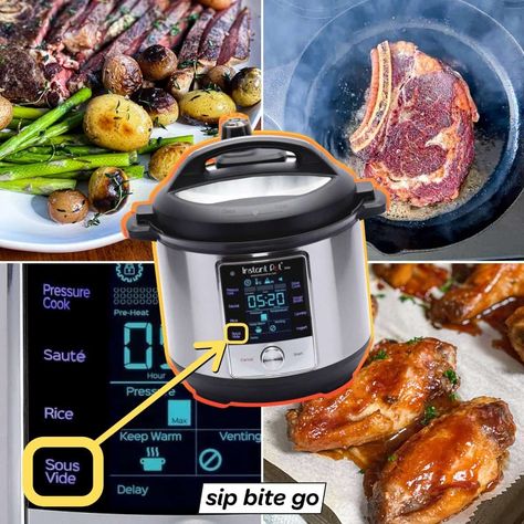 Try Instant Pot sous vide recipes from eggs, to steak, chicken, and pork. See the best and most easy IP sous vide dishes to try cooking with your sous vide model. | sipbitego.com #sousvide #instantpot #sousvidecooking Sous Vide Pulled Pork, Sous Vide Burgers, Sousvide Recipe, Sous Vide Recipes Chicken, Sous Vide Pork Chops, Instant Pot Sous Vide, Sous Vide Vegetables, Sous Vide Pork, Sous Vide Chicken