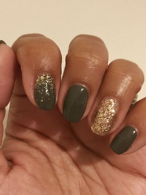 Khaki Nails, Bluesky Nails, Gold Gel Nails, Emerald Nails, Elegant Nail Designs, Thanksgiving Nails, Christmas Nails Acrylic, Cat Kuku, Nails Gel