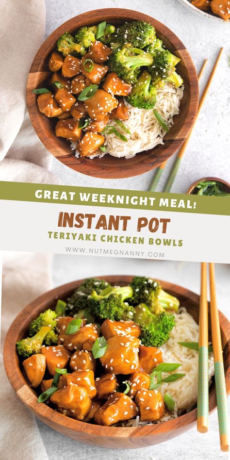 This Instant Pot chicken teriyaki bowl is a super easy dinner with a delicious mix of teriyaki chicken and broccoli served over rice! Family Dinner Ideas Chicken, Teriyaki Chicken And Broccoli, Instant Pot Chicken Teriyaki, Instant Pot Teriyaki Chicken, Teriyaki Chicken Breast, Broccoli Recipes Healthy, Teriyaki Chicken Rice Bowl, Pressure Cooker Recipes Chicken, Teriyaki Chicken And Rice