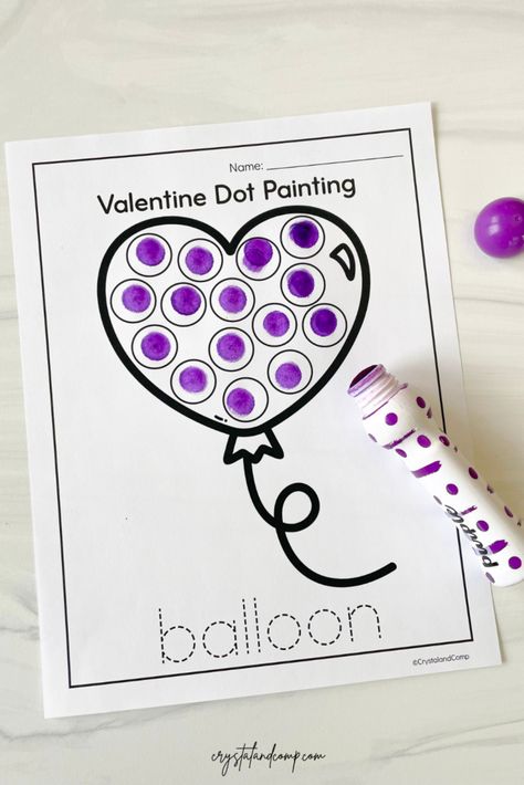 Valentine’s Day Dot Art, Valentine Do A Dot Printables, Do A Dot Valentine Printables, Valentines Dot Marker Printables Free, Valentines Dot Printables, Valentine Dot Art Free Printable, Valentines Dot Art, Do A Dot Numbers, Do A Dot Printables Free