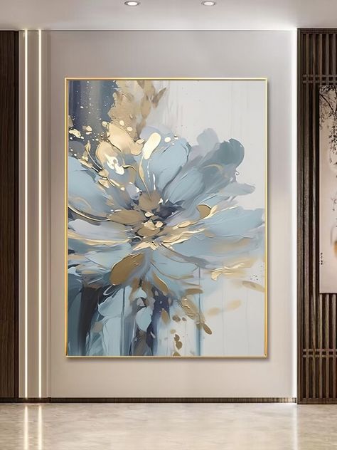 ❤ This is abstract blue flower painting digital wall art, you can print it at any size for your wall decor with less price. ❤ Feature: it will look great on your wall decor, you can print at any size. ❤Please note: There is no physical item will be shipped to you and also there is no frame. There is only instant file.  ❤What you will get: 1 High-Resolution file. Your file can be downloaded after payment is confirmed. Blue Flower Art Paintings, Wall Art Bathroom Ideas, Painting Abstract Flowers, Abstract Wall Art Living Room, Flower Art Prints, Blue Modern Art, Blue Flower Art, Abstract Decorative Painting, Flowers Luxury