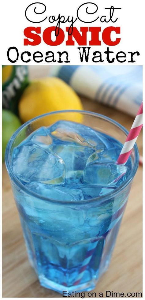 Easy Sonic Ocean Water Recipe - this is so fun and frugal to make at home with… Ocean Water Drink Recipe, Sonic Ocean Water Recipe, Ocean Water Recipe, Ocean Water Drink, Birthday Punch, Sonic Ocean Water, Article Ideas, Sonic Drinks, Easy Drinks To Make