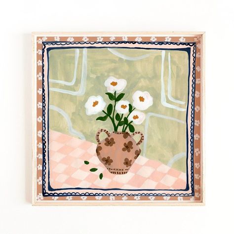 White Flowers in a Vase Art Print, Floral Wall Art, Flower Print, Trendy Wall Art Prints, Flower Painting, Sabina Fenn, Pattern Art Trendy Wall Art Prints, Sabina Fenn, Paper Museum, Flowers In A Vase, Wall Art Flower, Vase Art, Trendy Wall Art, Japanese Paper, Floral Wall Art