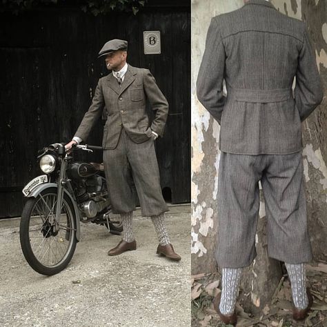 Last weekend on tour with german 1930s knicker suit.....#vintagefashion #vintagejacket #vintageclothing #dandy #dapper #gentswear #gentleman #peakyblinders #shelby #1920s #1930s #mensstyle #mensworld #menswear #motorcycle #vintagemotorcycle #ootd #goal #truevintage #suit #vintagesuit #menssuits #fashionblogger #fashion #style #knickerbocker #knicker #cap #livestyle #heritage Floyd Collins, Tweed Jacket Men, Gents Wear, Plus Fours, German Fashion, Vespa Scooters, Vintage Suits, Men’s Suits, Country Estate