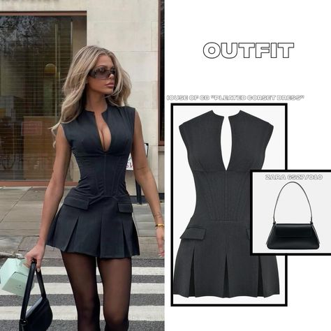 🤍OUTFIT Articlenumbers: 🤍Dress house of cb: ”pleated corset dress” 🤍Bag zara: 6527/010 #fashion #fashionstyle #fashionblogger #inspiration #inspo #outfit #dress #outfits #outfitinspo #grey #luxury #clothes #clothing #girl #women #style #fashiongram #trending #trend #haul #zara #zarawoman #fypage #explore #utforska House Of Cb Dresses Aesthetic, Brown Corset Dress, Brown Corset, House Of Cb Dresses, Dresses Aesthetic, Diy Skirt, Corporate Outfits, Luxury Clothes, Dress Zara