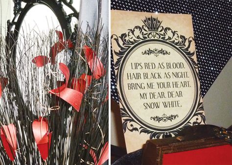 evil-queen-party-decorations Evil Queen Quotes, Evil Queen Snow White, Queen Snow White, Disney Villain Party, Snow White Wedding, White Party Theme, Villains Party, White Party Decorations, Snow White Evil Queen