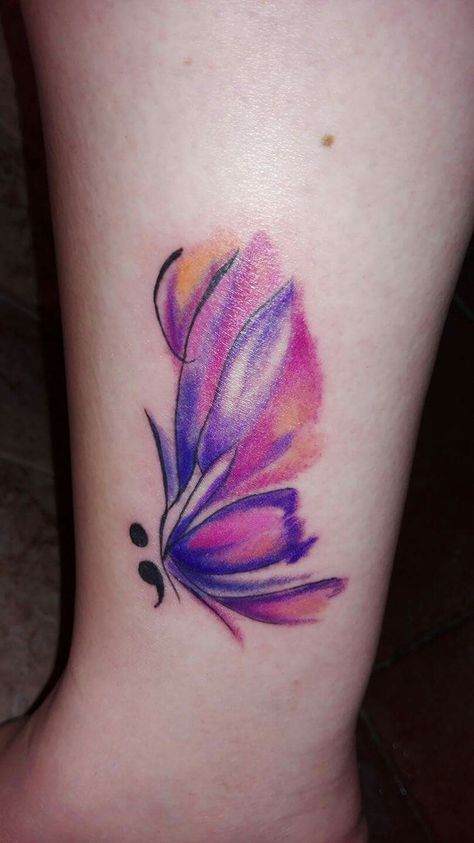 Teal Butterfly Tattoo, Watercolor Butterfly Tattoo, Purple Butterfly Tattoo, Butterfly Tattoos Images, Butterfly Tattoo Ideas, Butterfly Tattoo Meaning, Teal Butterfly, Small Butterfly Tattoo, Butterfly Tattoos For Women