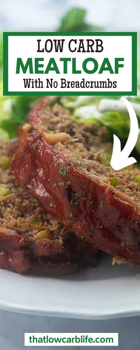 Low Carb Meatloaf that the whole family will devour! Meatloaf made with no breadcrumbs and wrapped in bacon, topped with the simplest little sauce, and baked to juicy meatloaf perfection. This is sure to be a family favorite. Total comfort food and it's low carb! That saucy topping is the perfect combo of sweet and tangy. Juicy Meatloaf, Bacon Meatloaf, Low Carb Meatloaf, Bacon Wrapped Meatloaf, Wrapped In Bacon, Best Meatloaf, Low Carb Breakfast Recipes, Low Carb Dinner Recipes, Low Carb Meals Easy