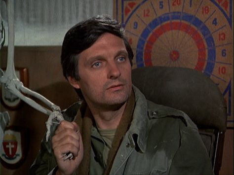 #mash #M*A*S*H - Hawkeye Pierce Mash Show, Skeleton Nails, Hawkeye Pierce, Mash Characters, Alan Alda Mash, Mash 4077, Alan Alda, Medical Drama, Old Shows