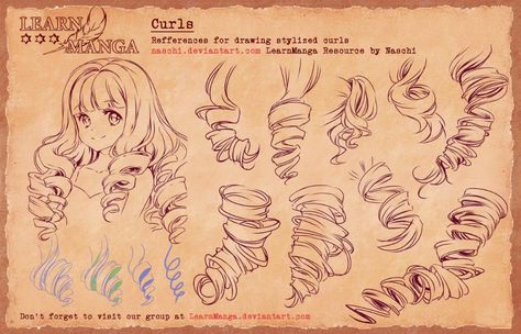 How To Draw Curls, Learn Manga, Hair References, Manga Eyes, Drawing Hair Tutorial, Draw Hair, Manga Tutorial, Manga Hair, Anime Tutorial