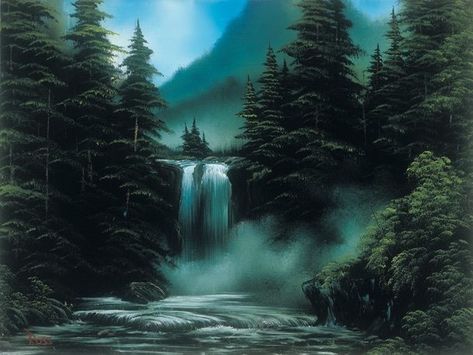 Almost Every Bob Ross Painting in Existence Lives in a Virginia Office Park - Atlas Obscura Bob Ross Art, Wet Style, Bob Ross Paintings, Visual Narrative, The Joy Of Painting, Men Faces, Painting Subjects, Art Magazine, Mountain Scene