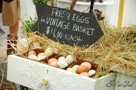 neat display for selling eggs... in the drawers of an old dresser Selling Eggs At Farmers Market, Sell Eggs Roadside, Farm Fresh Egg Carton Ideas, Farm Fresh Eggs Sign For Sale, Farm Fresh Egg Labels, Selling Eggs, Herb Shop, Vegetable Shop, Farm Business