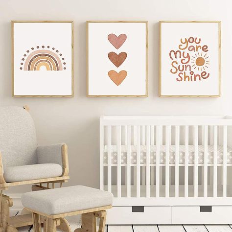 rint Heart Nursery Wall Art Boho Wall Art Prints for Girls Room Decor Boho Sunshine Nursery My Sunshine Quotes, Heart Nursery, Baby Room Wall Art, Heart Rainbow, Rainbow Canvas, Sunshine Quotes, Boho Room Decor, Rainbow Nursery