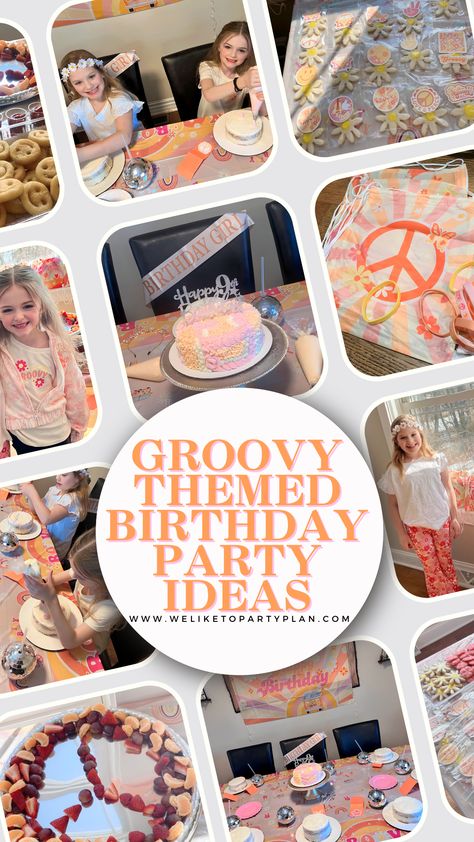 Groovy Theme Food, Four Ever Groovy Birthday Food, Groovy Seventh Birthday, Groovy Birthday Party Games, Groovy Birthday Activities, Groovy One Food Ideas, Groovy Birthday Party Activities, Groovy Party Food Ideas, Groovy Party Activities