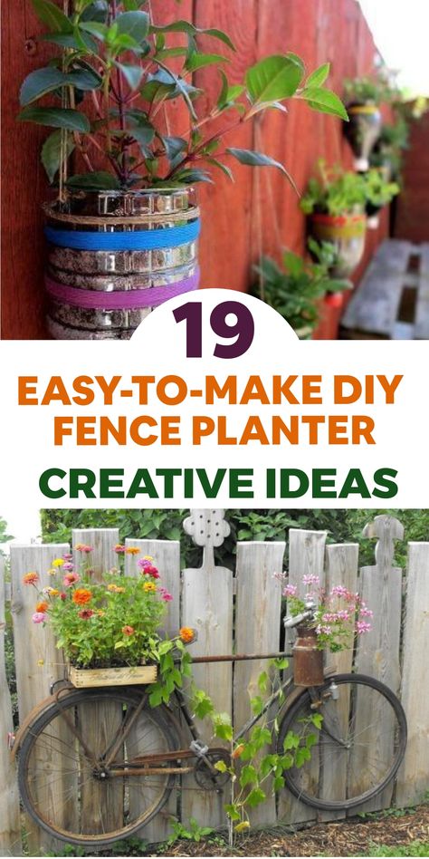 Enhance the beauty of your outdoor space by incorporating these simple yet stunning DIY fence planter ideas. Whether you opt for a cascading flower display, a lively herb garden, or a lush foliage backdrop, these projects are sure to add vibrancy and charm to your fence. Transform your garden into an enchanting haven with these easy-to-create planters that will elevate your outdoor decor. Make a statement with your fence and infuse it with life and color using these creative planting solutions. Easy Diy Fence, Fence Decor Ideas, Mini Rock Garden, Vertical Fence, Garden Activity, Fall Landscaping, Easy Fence, Fence Planters, Mailbox Landscaping