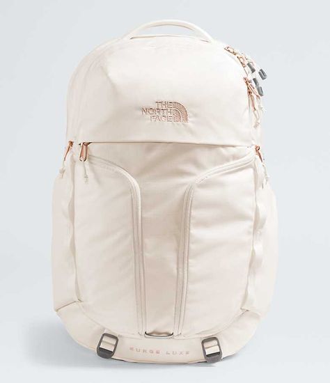 Women’s Surge Luxe Backpack | The North Face Beige North Face Backpack, The North Face School Backpack, Backpack With Pockets, North Face Backpack School, Northface Backpacks, Best Backpacks For College, Backpack For College, Cute Backpacks For School, The North Face Backpack