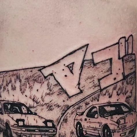 ⚜ on Instagram: "Initial D panel done by Jarrad @squid.sumi 

#canberraink #canberratattooist #inked #canberratattooartist #tattoo #canberratattoostudio #tattoooftheday #belconnentattoostudio #cbrtattoo #belconnentattoo #initiald #manga #paneltattoo #blackworktattoo #potd #animetattoo #armtattoo #cartattoo" Initial D Tattoo, D Tattoo, Car Tattoos, Initial D, Anime Tattoos, Blackwork Tattoo, Tattoo Studio, Arm Tattoo, Tattoo Artists