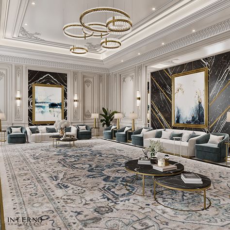 LUXURY MAJLIS @ QATAR on Behance Luxury Majlis, Majles Design, Majlis Design, Modern Luxury Living Room, Luxury Modern Homes, Modern Home Interior Design, Luxury House Interior Design, Luxury Living Room Design, Modern Houses Interior