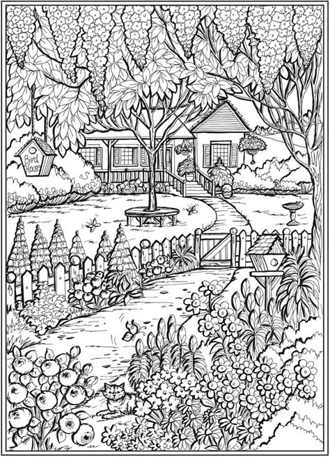 Welcome to Dover Publications - CH Country Gardens Fall Motifs, Magic Coloring Pages, Magical Coloring Pages, Color Leaves, Fall Coloring, Autumn Magic, Fall Coloring Pages, The Creative Process, Trunk Or Treat