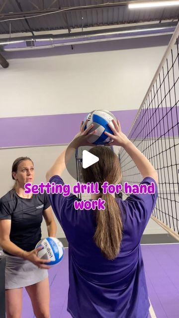 BlockOut Volleyball Academy on Instagram: "By helping setters work correct hand shape and placement before contacting the ball✋🤚, this drill actively reinforces muscle memory for the setting motion 💪🧠  —  #blockoutacademy #volleyball #academy #work #drill #train #training #push #set #setting #setter #practice #gm #bhamnow #huntsville #alabama #montgomery #atlanta #homewoodal #birminghamal #volleygirls #volei #voleibol #volley" Volleyball Setter Exercises, Volleyball Drills For Practice, Volleyball Practice Drills, Volleyball Goals, Volleyball Practice Plans, Setting Drills, Volleyball Team Bonding, Volleyball Coaching, Volleyball Tryouts