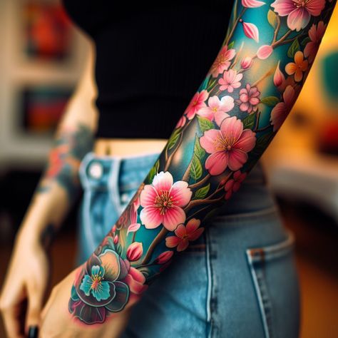 Cherry blossom tattoos are delicate and meaningful. Check out these beautiful designs for your next ink! #tattoo_art #tattoo_sketch #tattoo #tattoo_for_woman #tattoo_ideas #tattoo_for_man Eddie Tattoo, Tattoo Art Ideas, Dutch Tattoo, Cherry Blossom Tattoos, Vine Ideas, Japanese Tattoo Women, Botanical Tattoos, Japanese Flower Tattoo, Full Leg Tattoos