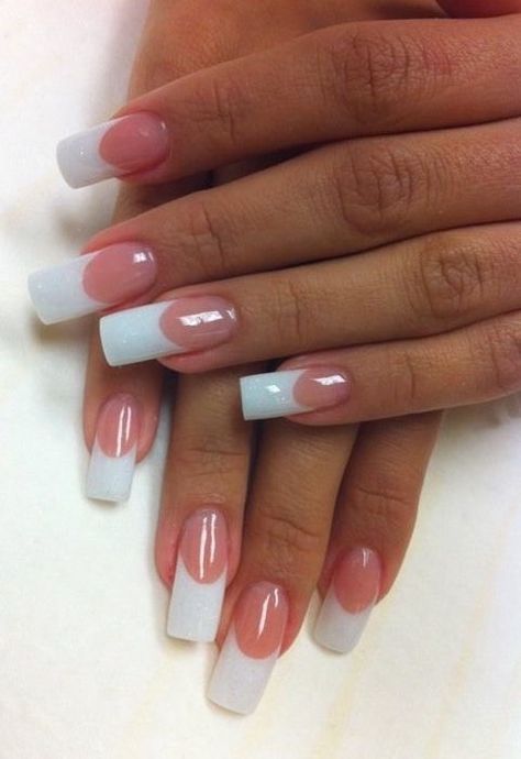 Long French Tips, Catherine Nails, French Manicures, White Tips, Smile Lines, French Manicure Nails, French Tip Acrylic Nails, French Acrylic Nails, Nails White