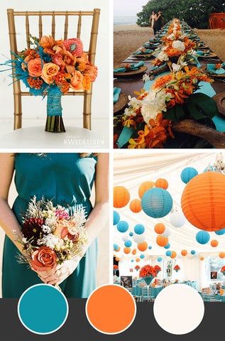 Orange And Blue Wedding, Teal Wedding Colors, Fall Wedding Color Schemes, Wedding Color Scheme, Fall Wedding Color Palette, Basketball Party, Teal Wedding, Fall Wedding Flowers, Have Inspiration