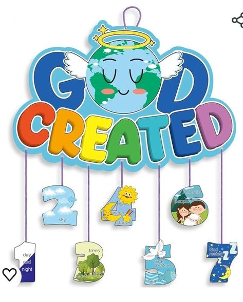 Creation Crafts For Kids, Creation Coloring Pages, 7 Days Of Creation, Bible Crafts Sunday School, Days Of Creation, Sunday School Crafts For Kids, Creation Crafts, Kids Gift Guide, Vacation Bible School