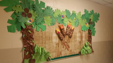 Survivor theme bulletin board. Survivor Bulletin Board Ideas, Survivor Themed Classroom, Survivor Theme Party Decorations, Survivor Classroom Theme, Survivor Theme Party, Survivor Crafts, Survivor Theme, Survivor Idea, Jungle Classroom