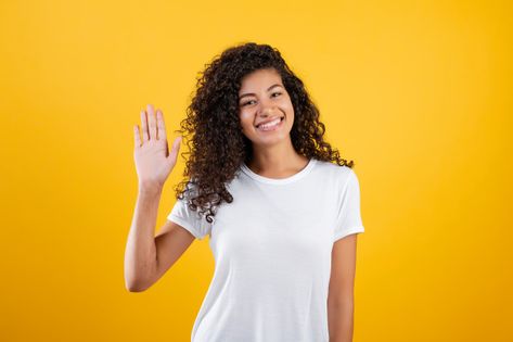 Woman Waving Hand, Waving Hello Pose Reference, Waving Pose, Woman Smiling, Smile And Wave, Anatomy Poses, Pose References, Black Person, Female Anatomy