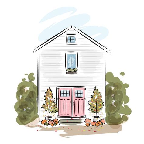 You can order custom-illustrated drawing of your Sweet Home. The price is $60, to order please email me at nataliaillustrations@gmail.com or you can do it on my site House Illustrations, New Home Greetings, Windmill Art, Home Drawing, Custom Portrait Illustration, Children Sketch, House Illustration, Cottage Art, Landscape Art Painting