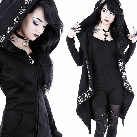 Goth Hoodie, Gothic Mode, Cooler Style, Viking Clothing, Rock Dresses, Heavy Metal Rock, Clothing Sites, Punk Outfits, Gothic Punk