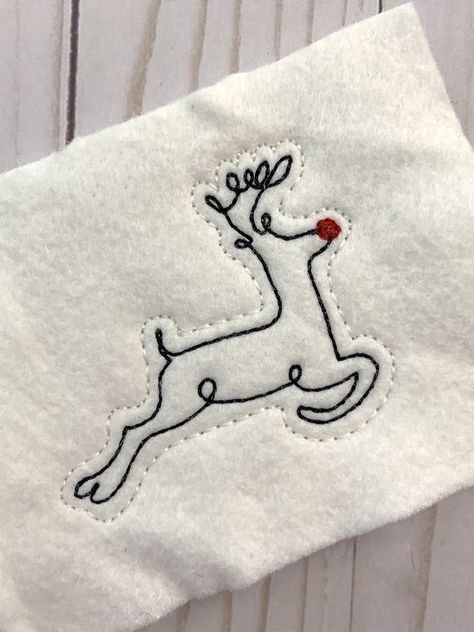 How to Make a Reindeer Feltie - WeAllSew Christmas Reindeer Embroidery, Reindeer Embroidery Design, Bernina Sewing Machine, Bernina Sewing, Red Embroidery, Pencil Toppers, Back Pieces, Free Machine Embroidery Designs, Free Machine Embroidery