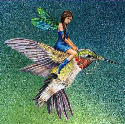 Knitted Stitches, Mother Earth Art, Fairies Garden, Unicorn And Fairies, Fairy Drawings, Hummingbird Art, Fairy Pictures, Fairy Artwork, Fairy Friends