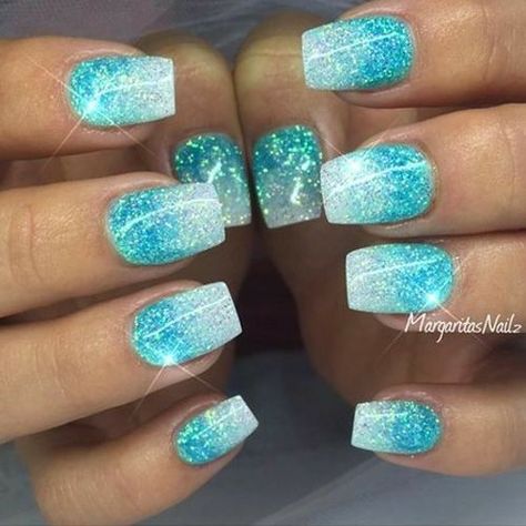 Beach Manicure, Ombre Nail Art Designs, Unghie Sfumate, Ombre Nails Glitter, Ombre Nail Designs, Nail Art Ombre, Manicure Ideas, Nail Designs Glitter, Dipped Nails