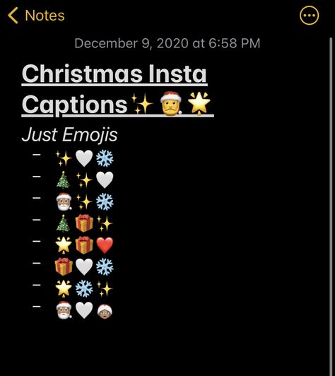 Best Aesthetic Christmas Instagram Captions with just Emojis Captions With Emojis Instagram, Christmas Instagram Aesthetic, Aesthetic Christmas Captions, Christmas Bios For Instagram, Christmas Emojis Aesthetic, Christmas Snapchat Friend Emojis, Christmas Selfie Captions, Christmas Aesthetic Story, Winter Emoji Combos