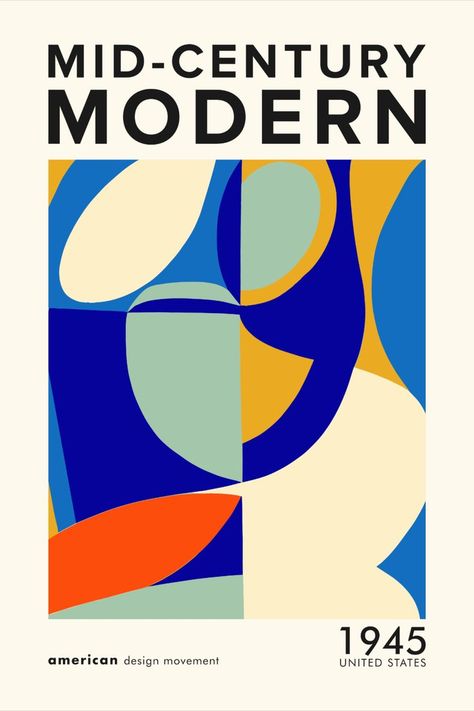 Midcentury Print, Mid Century Modern Wall Decor, Wanderlust Decor, Mid Century Modern Poster, Cut Out Art, Abstract Quilt, Modern Pictures, Design Movements, Art Gallery Wallpaper