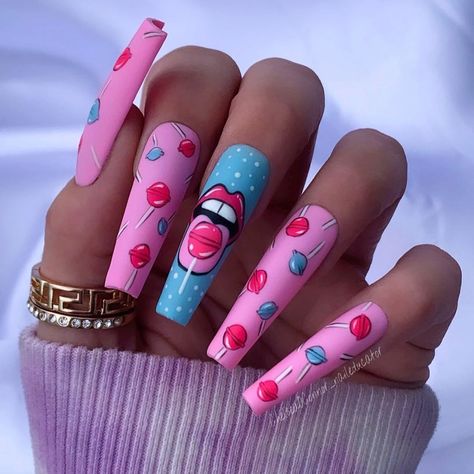 Coffen Nails, Vday Nails, Stiletto Nails Designs, Disney Nails, Girls Nails, Beautiful Nail Art, Nail Spa, Nail Art Diy, Beauty Nails