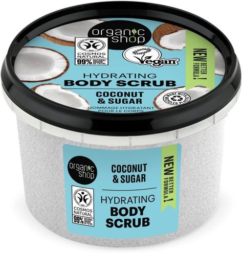 ${PRODUCT.Title} Menu   About Us New Arrivals Contact Us Feedback FREE SHIPPING 24 Hour Dispatch FREE RETURNS Up to 30 days! TRUSTED SELLER Friendly Support Organic Shop Hydrating Body Scrub Coconut 250ml Item Description Product Description This gentle sugar scrub helps renew skin and moisturizes it. Ingredients Sucrose, Glycerin, Cetearyl Alcohol, Butyrospermum Parkii Butter, Aqua, Cocamidopropyl Betaine, Cocos Nucifera Oil*, Parfum, Limonene. (*) Ingredients from Organic Farming Directions Ap Scrub Coconut, Coconut Body Scrubs, Scrub Corpo, Organic Blueberries, Natural Balance, Body Scrubs, How To Exfoliate Skin, Natural Sugar, Coconut Sugar