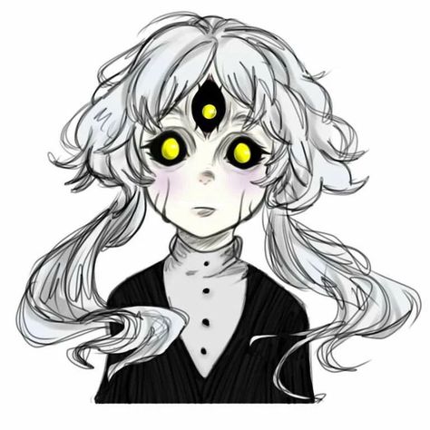 Three Eyes Character Design, Anime Third Eye, Third Eye Character Design, Third Eye Drawing, Charlotte Wiltshire, Hello Charlotte, Demon Eyes, Demon Art, Archangel Michael