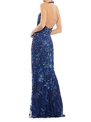 Halter Dress Formal, Blue Sparkly Dress, Green Evening Gowns, High Neck Prom Dress, Matric Dance, Blue Halter Dress, Sequin Formal Dress, Sheath Gown, Mac Duggal Dresses